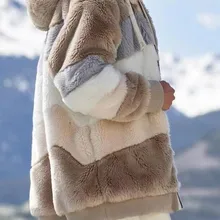 Chaqueta con capucha para mujer, abrigo cálido de felpa con bolsillo y cremallera, ropa holgada de Cachemira, protección contra el frío, otoño e invierno, 2021