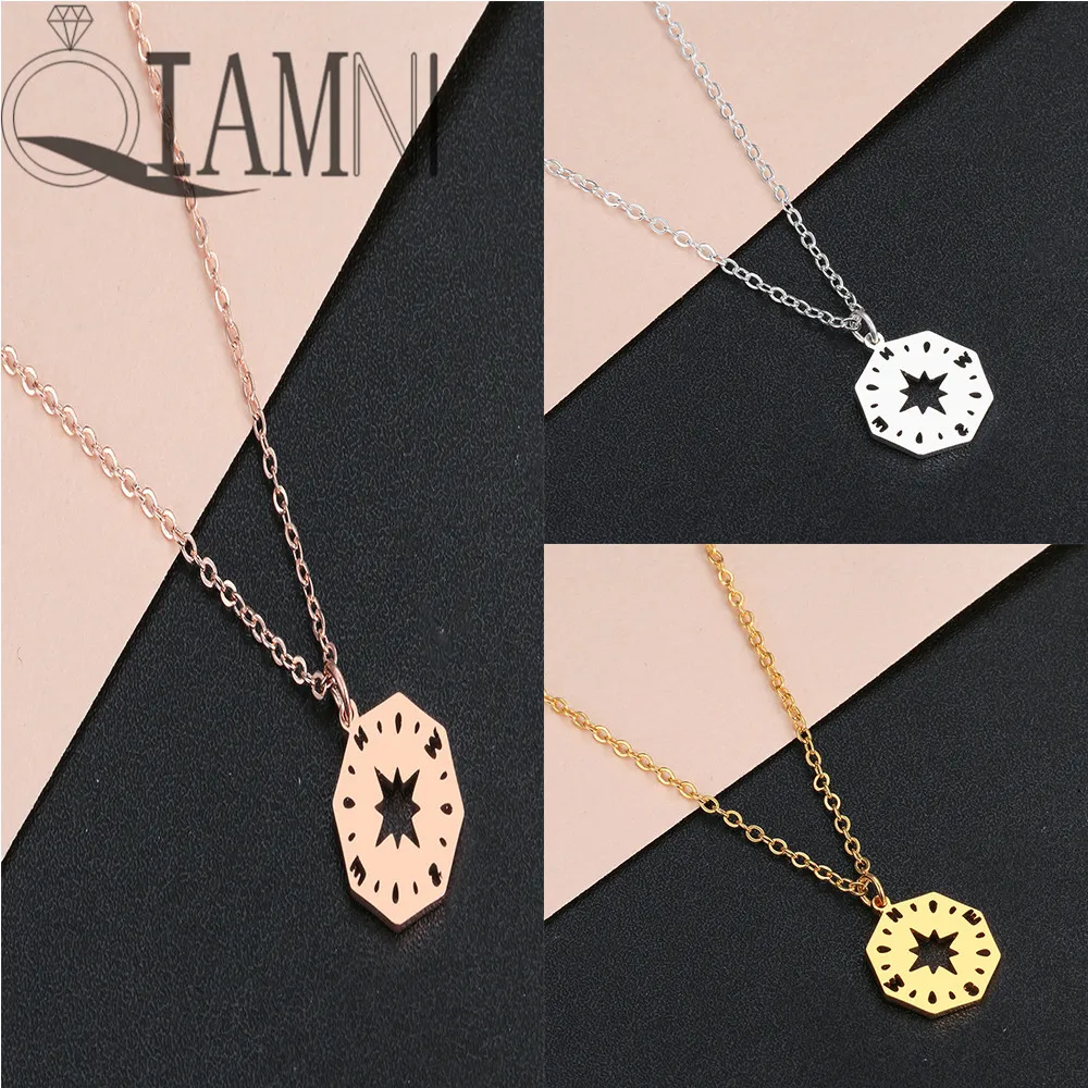 Женское колье с геометрическим рисунком из нержавеющей стали | Украшения и