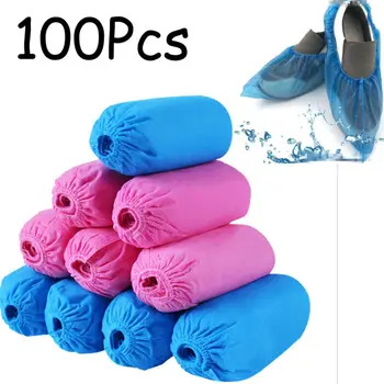 

100pcs Disposable Non-woven Boot & Shoe Covers Portable Shoe Cover Non-Slip / Medical / Extra Large Up To Size 13