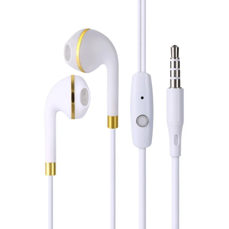 

SEMVIS Earphones Flat Ear Type Plastic Mobile Phone Music Game Headset Subwoofer Wire Control with Wheat Earplugs Earphone