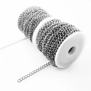 

2X3mm 3X4mm 4X5mm Stainless Steel Extension Chain Bulk DIY Jewelry Accessories 5meters