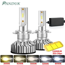 PANDUK H7 светодиодный H4 H11 H8 H1 HB3 9005 9006 светодиодный HB3 Canbus головной светильник лампы для фар светильник зэс 12000LM 3000K 4300K 6000K 8000K 12V светодиодные лампы