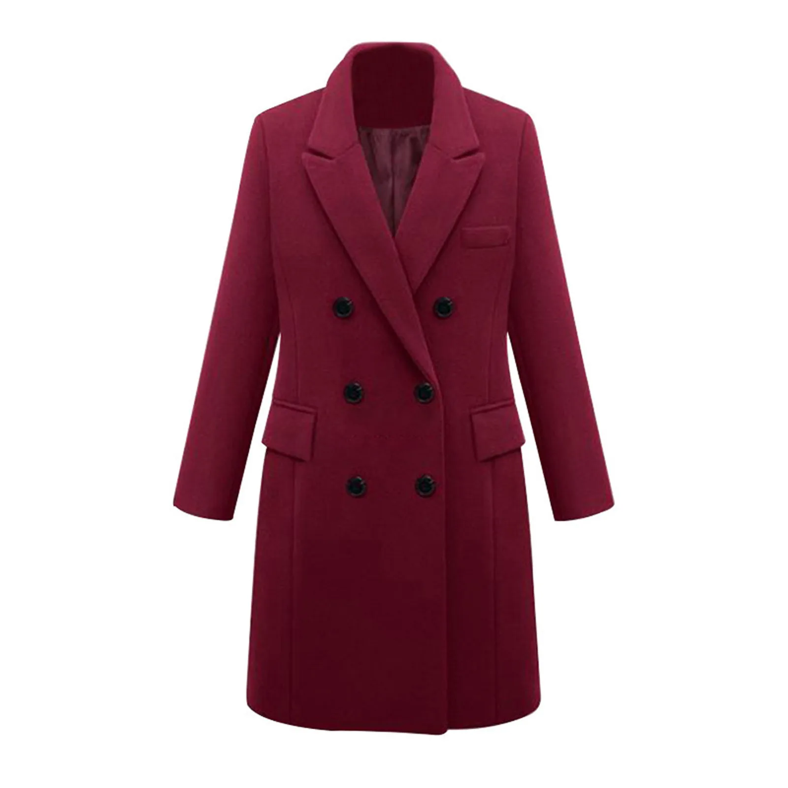 Fashion Comfortable Women's Winter Faux Wool Thin Coat Trench Jacket Ladies Slim Long Overcoat Outwear куртка зимняя женская 2