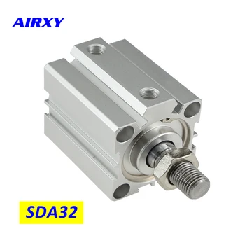

SDA 32mm compact double acting piston pneumatic cylinder air SDA32 5 10 15 20 25 30 35 40 45 50 75 100