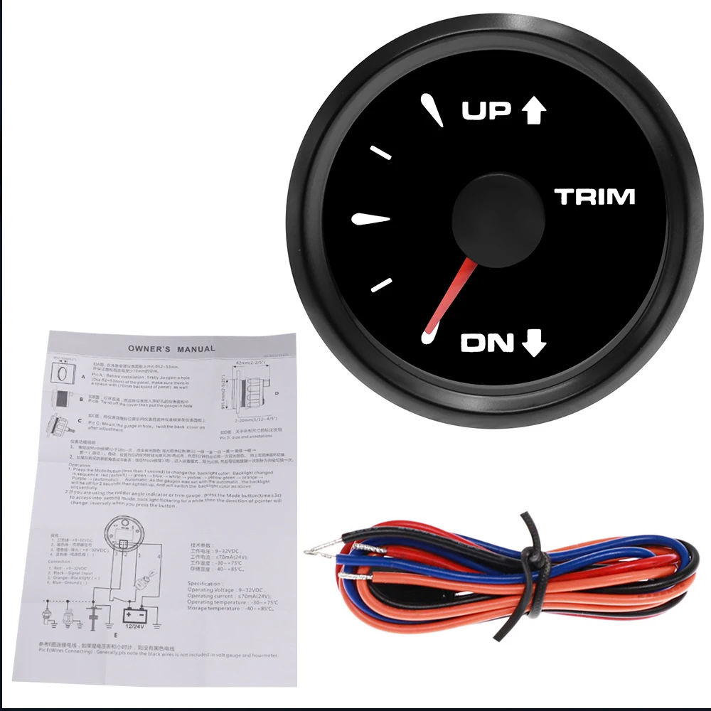 Color Backlight Boat Left Trim Gauge Indicator For Outboard Engine 0-190ohm  Up-dn Electric Trim Gauge Inboard Marine Accessory Speedometers  AliExpress