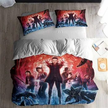

HELENGILI 3D Bedding Set Stranger Things Print Duvet Cover Set Bedcloth with Pillowcase Bed Set Home Textiles #GQWY-09