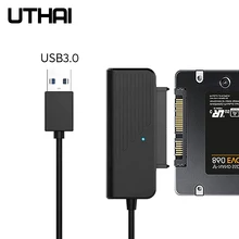อุทัย T35 อะแดปเตอร์ HDD SSD USB3.0 Type-C TO SATA3 Converter สำหรับ 2.5 3.5 นิ้ว SATA ไดรฟ์ SSD 5Gbps JMS578 ชิป(China)