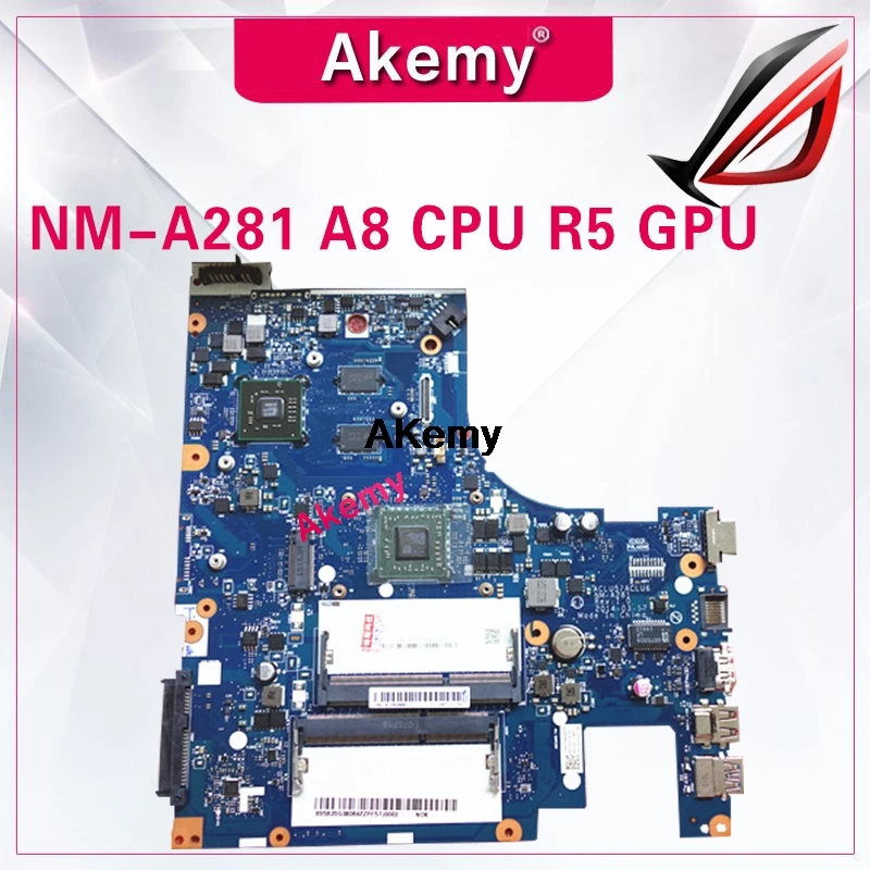 

NM-A281 mainboard for Lenovo G50-45 ACLU5/ACLU6 laptop PC motherboard for amd A8-6410 CPU + R5 GPU 2GB video card 100% test OK