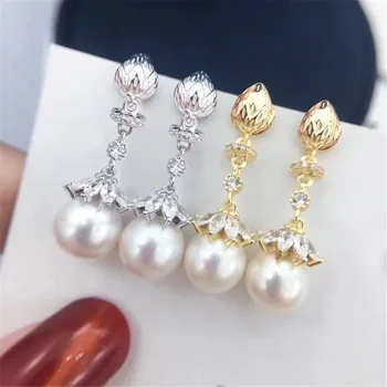 

NEW ARRIVAL 925 Sterling Silver Earrings Mountings Findings Settings Jewelry Parts Fittings Accessories for Pearls Beads Stones