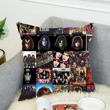 KISS Rock Roll All Nite Party Pillow Case Polyester Decorative Pillowcases Throw Pillow Cover style 1