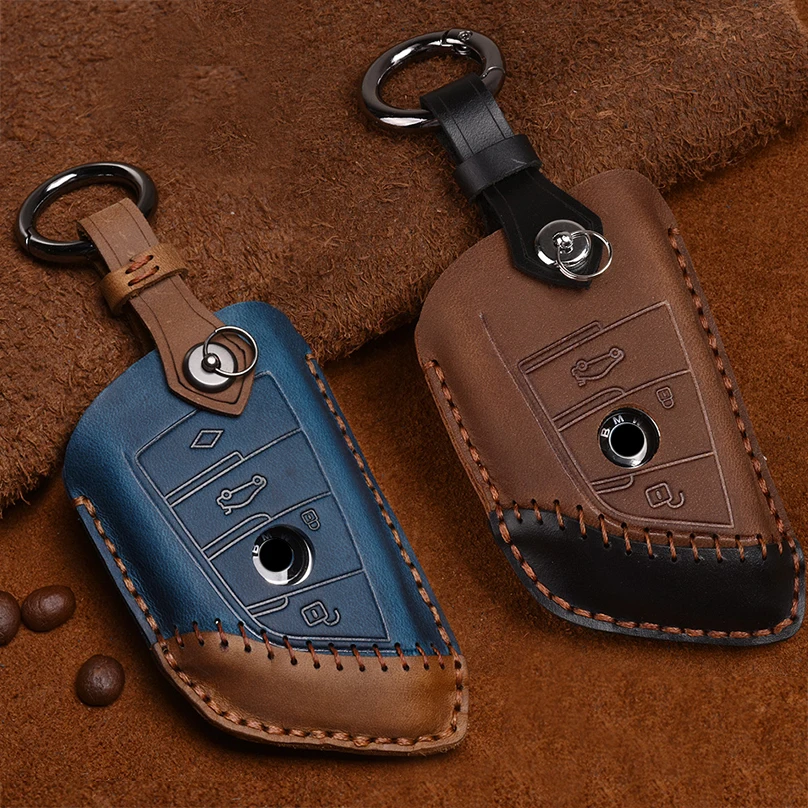 

Genuine Leather Key Case Cover Keychain For BMW G30 F30 F48 F20 F15 F16 1 2 3 4 5 6 7 Series X1 X3 X4 X5 X6 G30 Z4