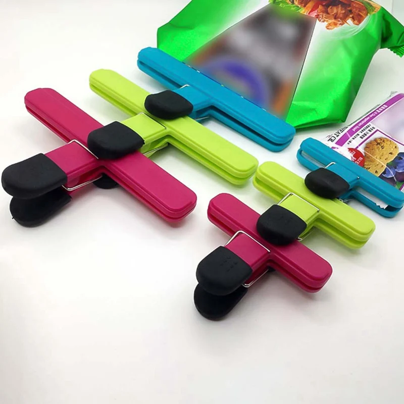 4Pcs/Set Plastic Bag Sealing Clip Universal Food Food Sealing Clip Creative Fresh Moisture-Proof Snack Clip Tea Bag Mouth Clip