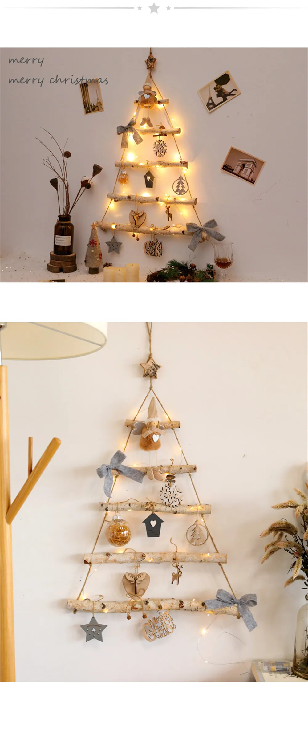 37 см светодиодный искусственный светильник для рождественской елки из березы Ночной светильник ing венок Праздничный Рождественский Декор для дома подвесное украшение