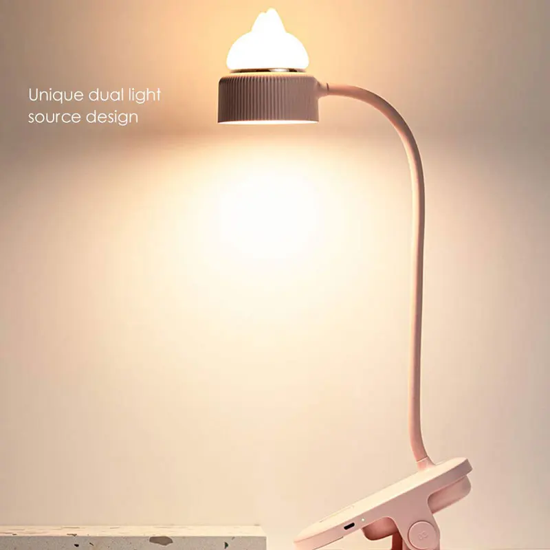 LED 1200mAh Battery Powered USB Desk Lamp 360 ° Flexible Gooseneck Clip Table Reading Stepless Dimming Touch Light Rechargeable 3