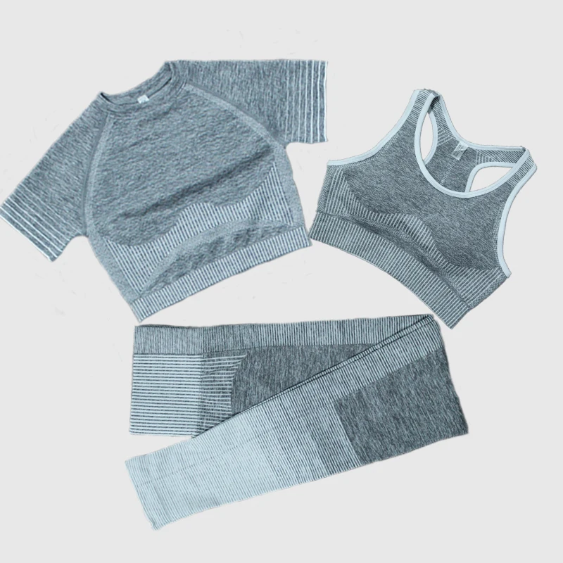 

Yoga Sets Seamless Leggings Bra Long/short Sleeves Shirt Crop Top Women Running Gym Sportswear High Waist Fitness Sports Suit