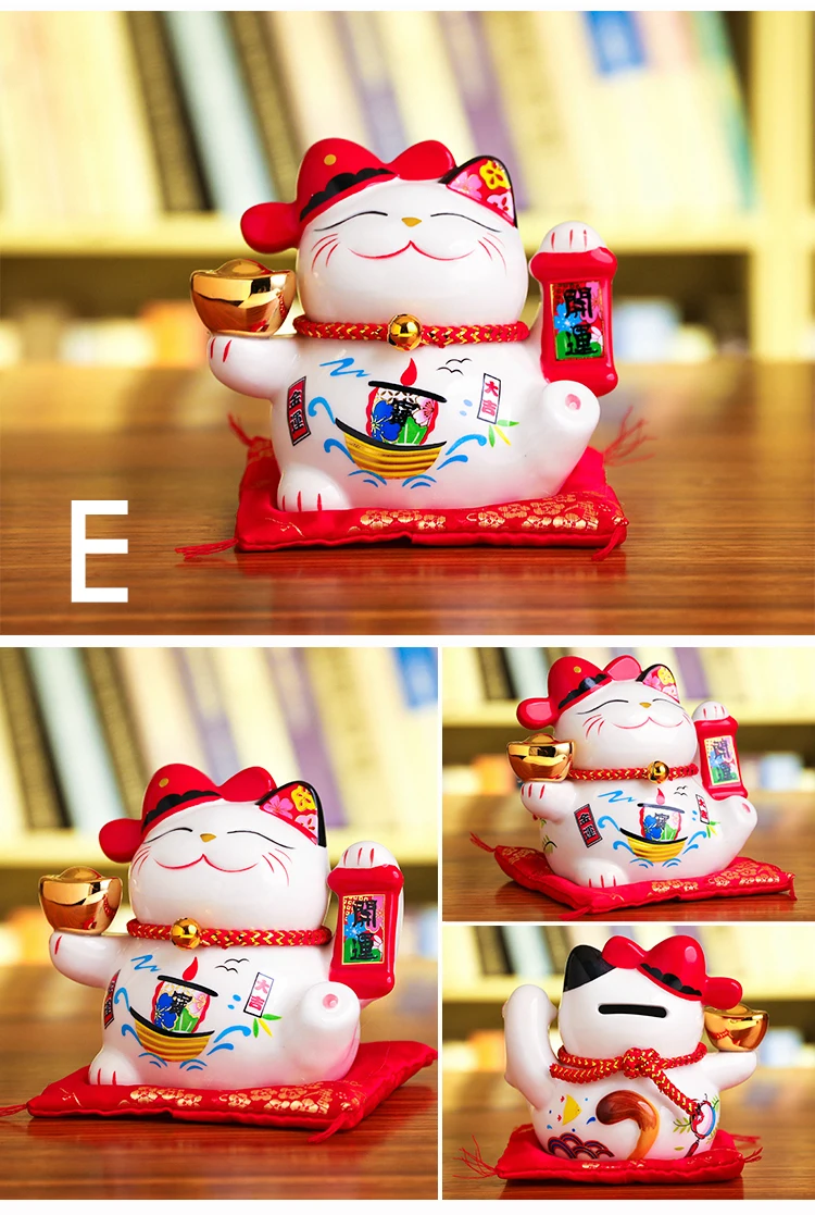 5 дюймов Maneki Neko Lucky украшения "кошки" Керамическая Фортуна статуя кота подарок для украшения дома фэн-шуй манящая копилка