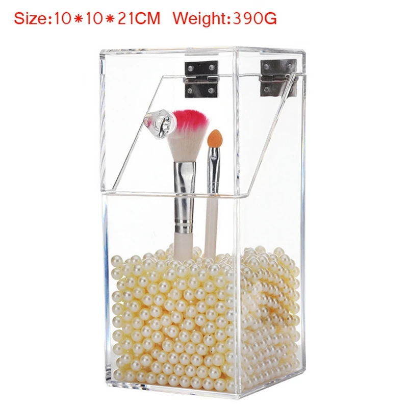 

Clear Makeup Brushes Box Cosmetic Storage Box Beauty Brush Container Pencil Lipstick Holder Makeup Tools Storage Bucket with L