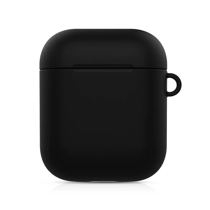 Силиконовый наушник из ТПУ чехол для Apple Airpods противоударный чехол для Apple AirPods 2 и 1 Charing Box Air Pods защитный чехол - Цвет: Black