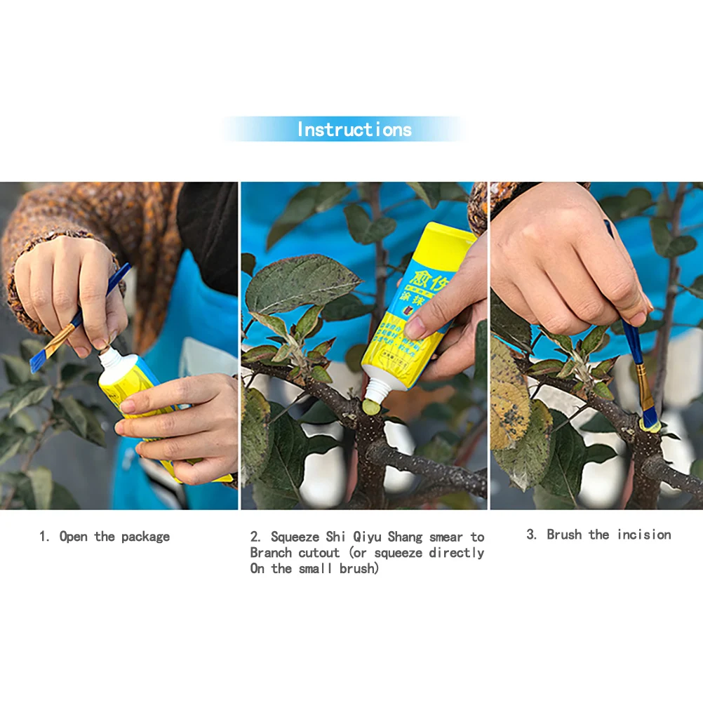 100g Tree Wound Bonsai Cut Paste Smear Means Pruning Compound Sealer with Brush