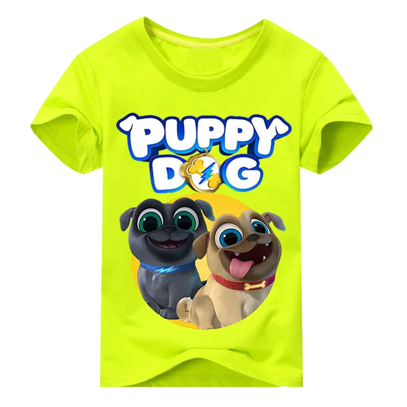 Коллекция года, летняя футболка с принтом щенка и собаки, топы для мальчиков и девочек детская футболка с круглым вырезом Футболка для маленьких мальчиков и девочек