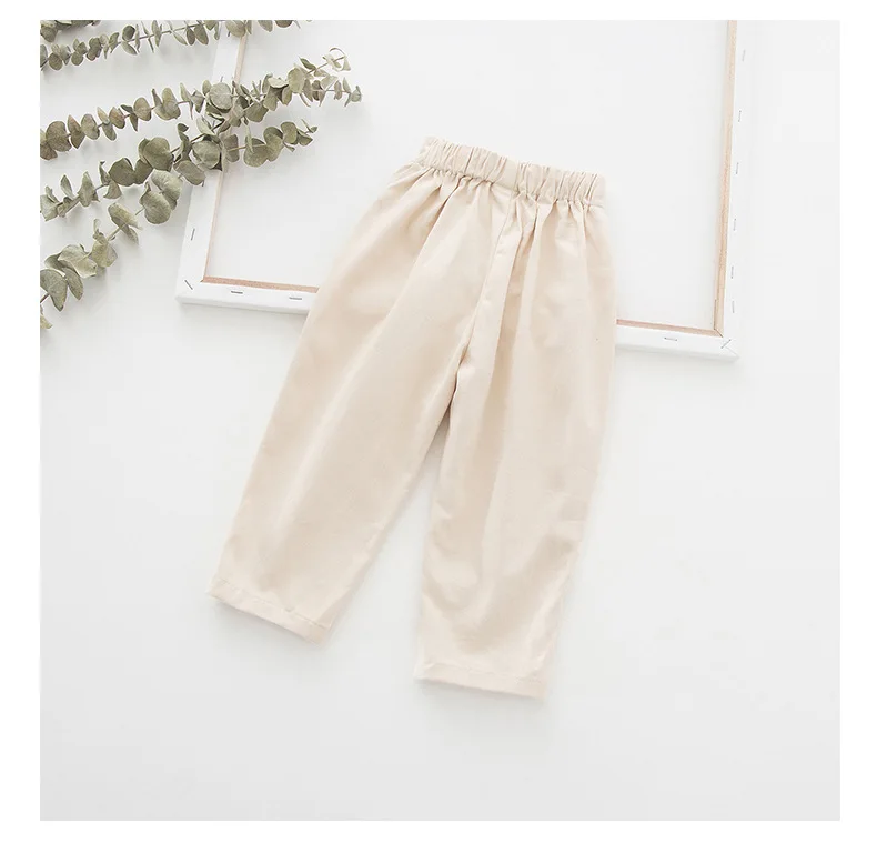 LOOZYKIT одежда для детей повседневные штаны для маленьких мальчиков и девочек; сезон осень; хлопковые однотонные детские брюки одежда для малышей; Новинка года