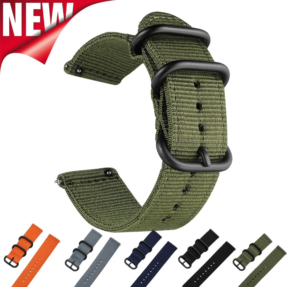 

Watch Band 18mm 20mm 22mm 24mm Woven Nylon Watch Bands Sport Strap for Gear S3 Gear S2 Classic Adjustable Band with Metal Buckle