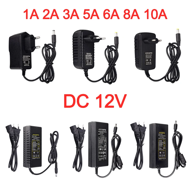 อะแดปเตอร์ DC12V หม้อแปลงไฟ 1A 2A 3A 5A 6A 8A 10A AC100V-240V ตัวแปลงไฟ ชาร์จไฟ สำหรับไฟ LED Strip และกล้องวงจรปิด 1