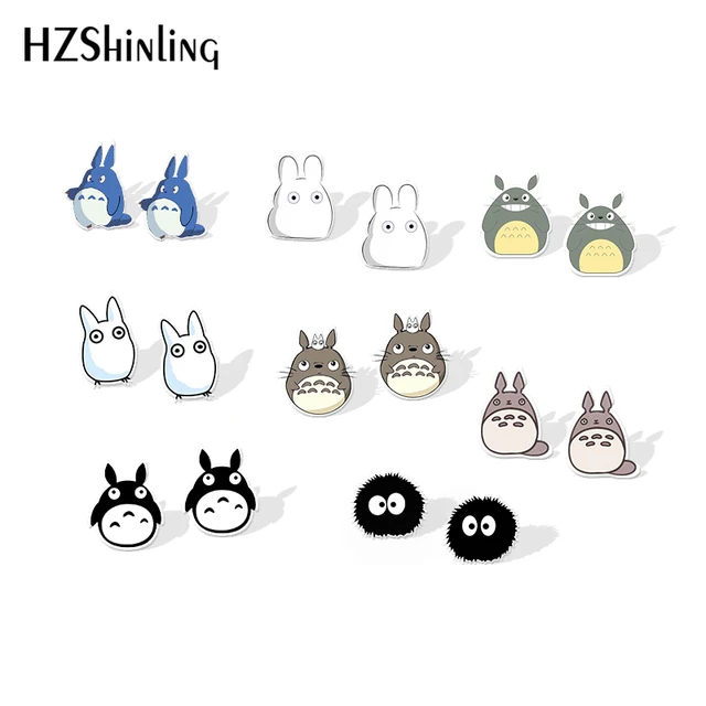 19 New My Neighbor Totoro Acrylic Earring Cute Totoro Plastic Earring Anime Epoxy Resin Stud Earrings Stud Earrings Aliexpress