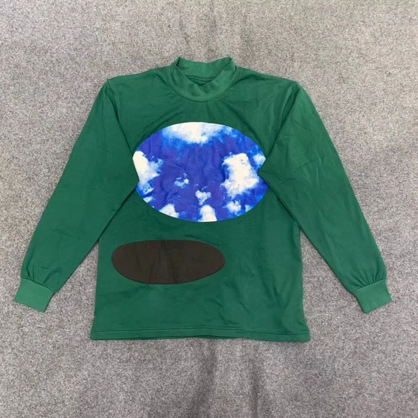2020 Kanye West Green blue sky white clouds Jesus is king толстовка с круглым вырезом для мужчин и женщин