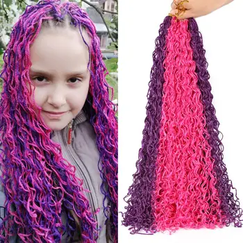 

Belle Show ZiZi Braids Hair 28" 48 Strands Box Braids Crochet Hair Grey Purple Pink Blonde Green Curly Braiding Hair Extensions