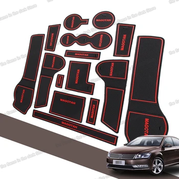 

Lsrtw2017 Rubber Car Gear Plate Door Storage Box Cup Slot Pad Anti-slip for Volkswagen Passat B7 B8 2011-2020 vw