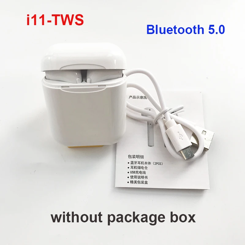 i11 no package box Новые i11 TWS беспроводные гарнитуры Bluetooth наушники-вкладыши PK i12 i20 i9s i10 I13 I14 tws телефон Auriculares наушники fone de ouvido - Цвет: i11 no package box