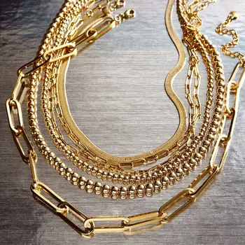 

Best lady New Vintage Gold Chain Necklace for Women Multi Layer Star Heart Pendnat Long Statement Necklace Party Hip Hop Jewelry