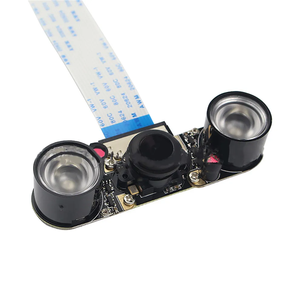 

Adjustable Webcam 130° Wide-Angle Infrared Night Vision w/ 2 Night Vision Focal Light for Raspberry Pi 4B/3B+ Camera
