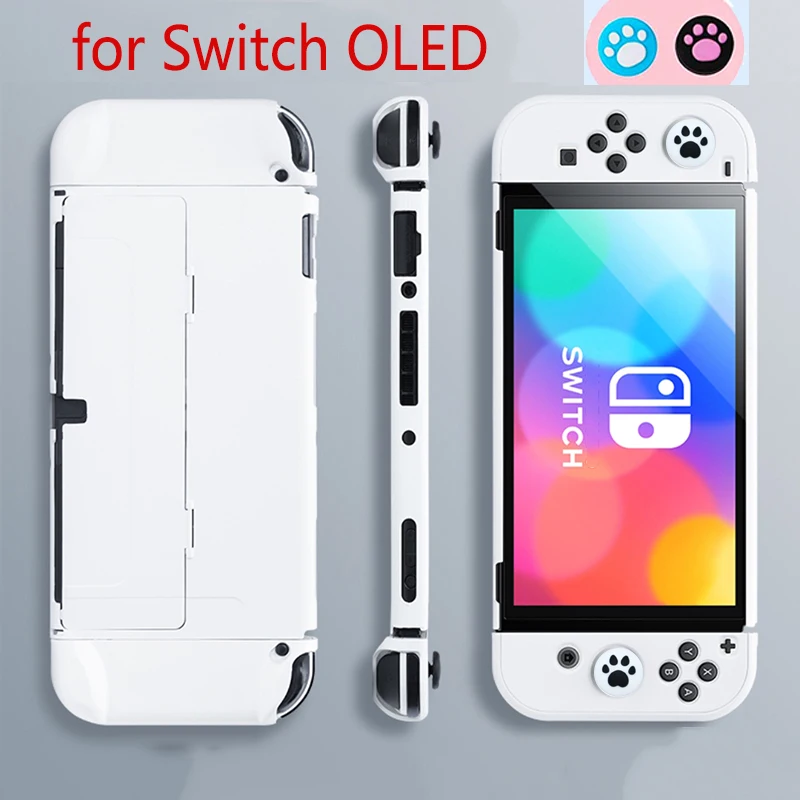 Switch Oled Cover 3 In 1 Custodia Rigida Pellicola Proteggi Schermo Temperata Thumb Grips Caps Per Nintendo Switch Oled Accessori