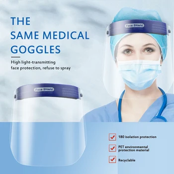 

2PCS Full Face Masks Anti-droplets Anti-fog Dust-proof Face Shield Protective Cover Transparent Face Eyes Protector Safety Mask