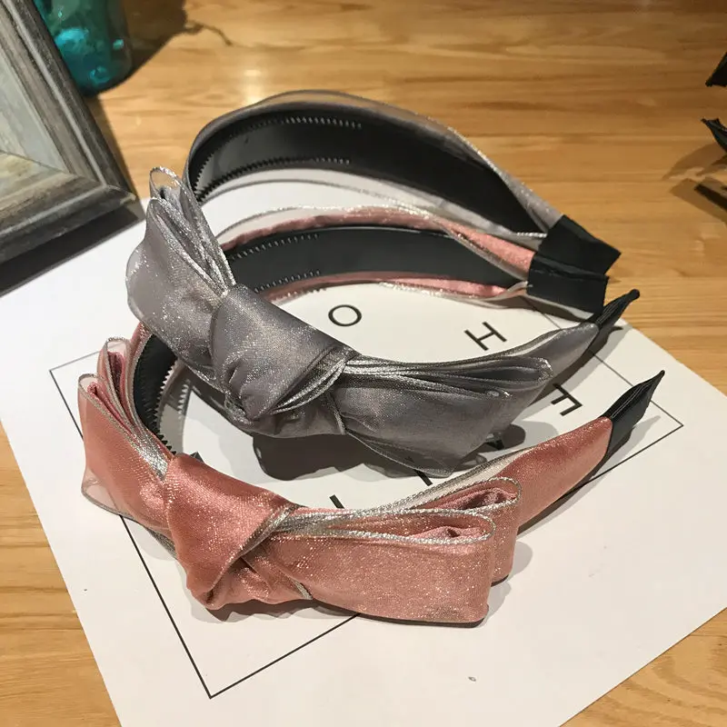 30 шт./Партия DIY мульти простые ткани двухслойный бант головная повязка креативная широкая леди мыть лицо повязки для волос Инструменты для укладки аксессуар HA1130