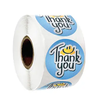 

500pcs/roll thank you sticker with smiley face for scarpbooking notebook journal envelope seal labels sticker school stationery