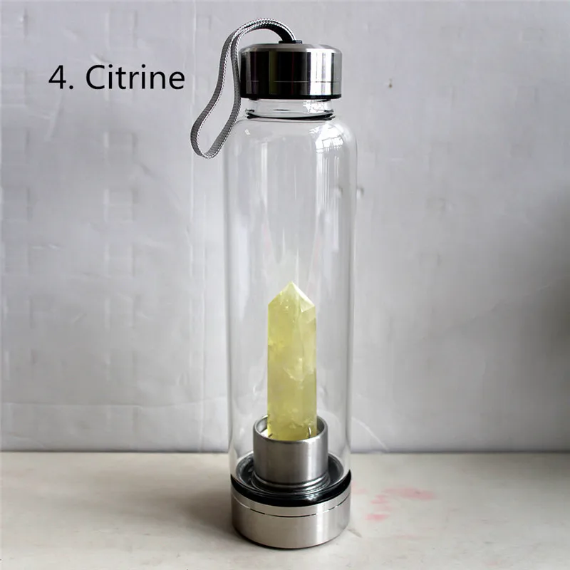 water bottle Drop Shipping Natural Crystal Point Healing Obelisk Wand Elixir Quartz Crystal Water Bottle To wand heals energy st