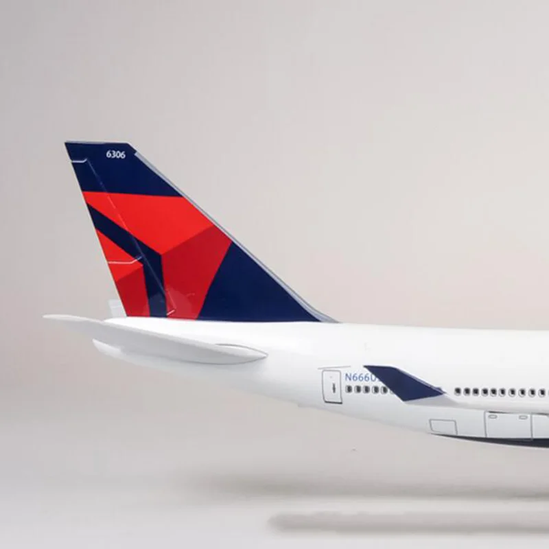 47 см 1/150 масштаб самолет Boeing B747 самолет DELTA авиакомпания Модель W светильник и колесо литой под давлением пластик Смола самолет для сбора