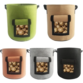 

1pc Grow Bag 4/7/10 Gallon Non-woven fabrics Plant Potato Pot promote grow water-absorbing home planting garden tool reusable
