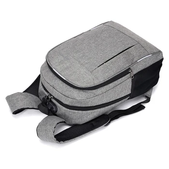 

Men Adjustable Laptop Backpack Reflective Strap Travel Multi Pockets Large Capacity USB Charging Port Solid Anti Theft Polyester