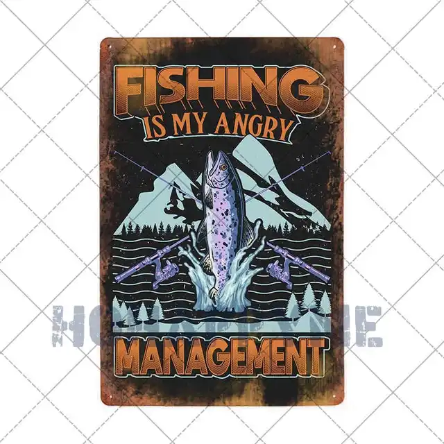 Fish Metal Tin Signs Retro Poster Fishing Site Door Plates Outdoor Decorative Bar Club Iron Wall Plaques Vintage Decor 20x30CM 2181055