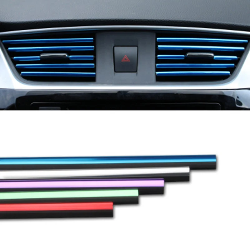 

10pcs Car Styling Air Outlet Trim Strip For nissan almera x trail t31 t32 qashqai j10 j11 tiida navara juke mazda cx5 cx7 cx3 6