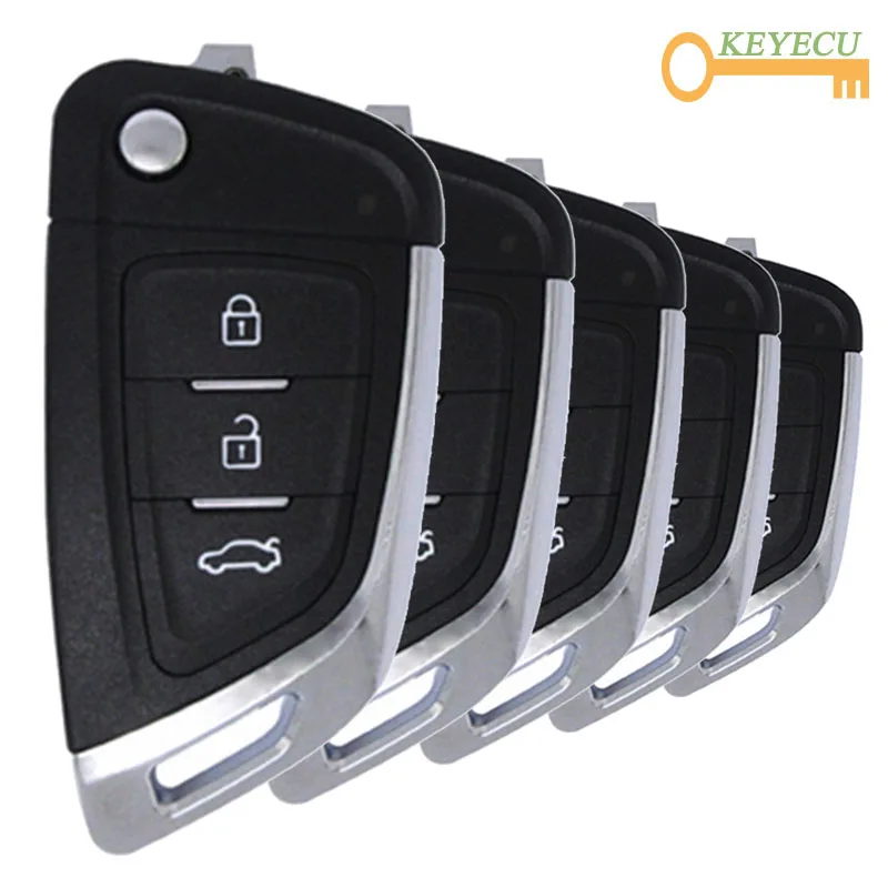 

KEYECU 5PCS XHORSE English Version XKKF03EN Flip Type Wire Universal Remote Key - 3 Btns - for VVDI Key Tool, VVDI Mini Key Tool