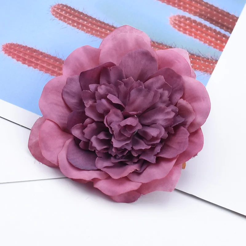 10 Pieces Scrapbooking flowers wall Vintage peony wedding Party decoration Christmas crafts needlework artificial flowers cheap - Цвет: 9