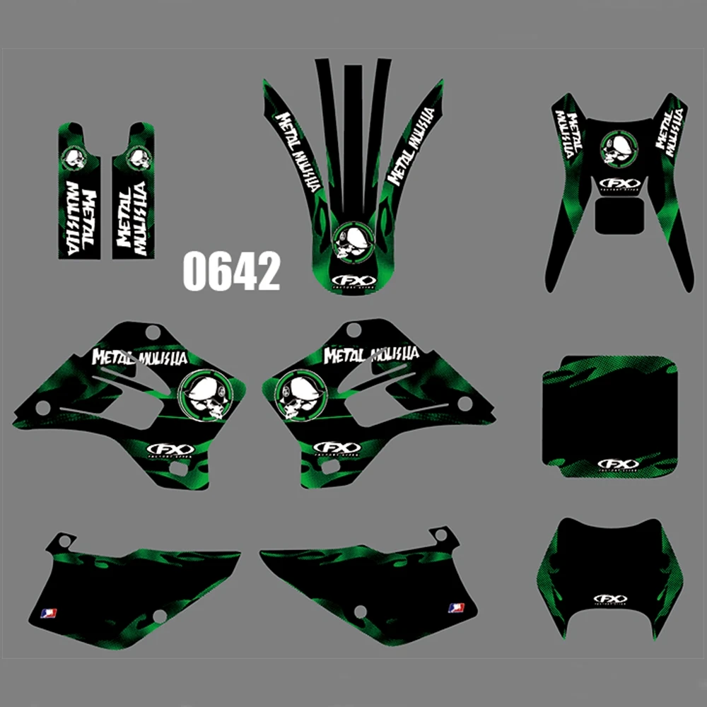 

For KAWASAKI KDX200 KDX220 1995-2008 Graphics Decals Stickers Custom Number Name 3M Full Motorcycle Backgrounds Accessories