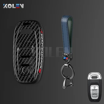 In Fibra di carbonio Auto Smart Key Caso Della Copertura Per Audi A1 A3 A4 B7 B8 A5 A6 A7 A8 Q3 Q5 Q7 B9 S4 S5 S6 Protezione Borsette Fob Accessori
