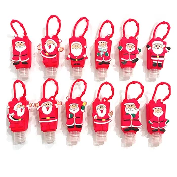 

30ML Portable Silicone Mini Cute Funny Christmas Series Hand Sanitizer Pocketable Holder With Empty Bottle Random Color