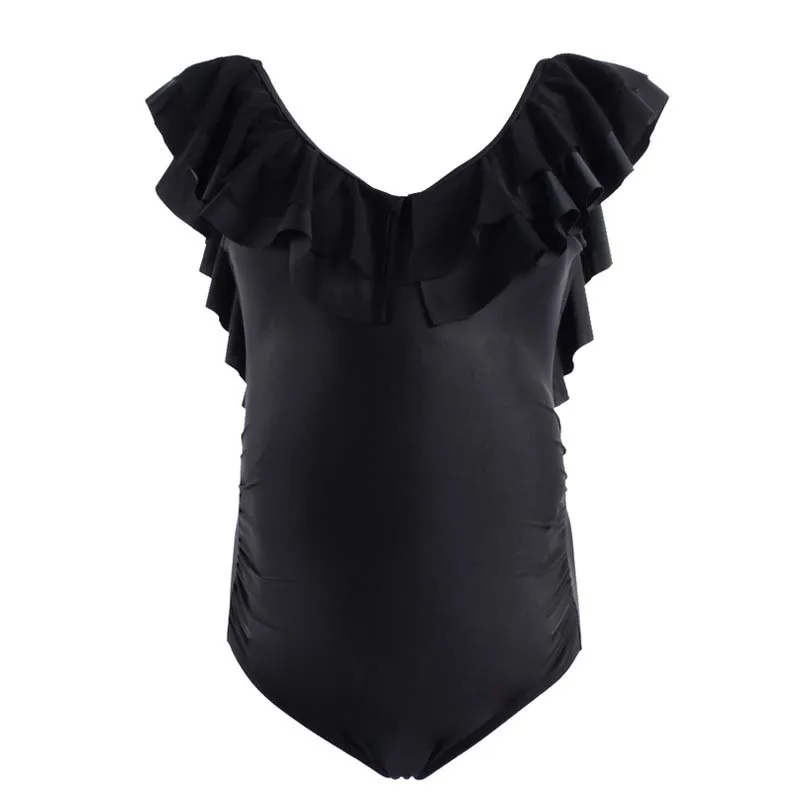 

Vintage One piece swimsuit Women Maternity Ruffle Bikini 2019 Swimwear Pregnant Beachwear Bathing Swimming suit Bodysuit S-XL